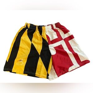 Maryland Flag Pattern Shorts Fit 2 Win Maryland Half Marathon Medium NWOT